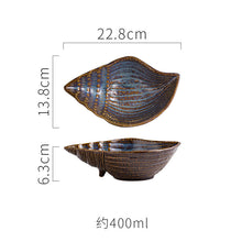 Lade das Bild in den Galerie-Viewer, Geschirr aus Keramik mit unregelmäßiger Form im maritimen Stil