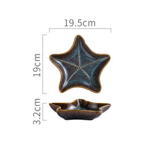 Lade das Bild in den Galerie-Viewer, Geschirr aus Keramik mit unregelmäßiger Form im maritimen Stil