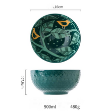 Lade das Bild in den Galerie-Viewer, Keramikgeschirr im japanischen Stil mit kreativer Prägung