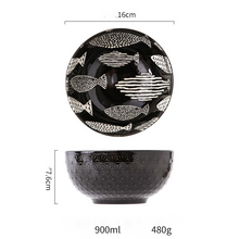 Lade das Bild in den Galerie-Viewer, Keramikgeschirr im japanischen Stil mit kreativer Prägung