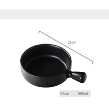 Lade das Bild in den Galerie-Viewer, Reisschüssel Nordic Style Mit Griff Backschüssel Nudelteller Einfaches Haushaltsgeschirr Suppennudelschüssel Salatschüssel