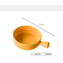 Lade das Bild in den Galerie-Viewer, Reisschüssel Nordic Style Mit Griff Backschüssel Nudelteller Einfaches Haushaltsgeschirr Suppennudelschüssel Salatschüssel