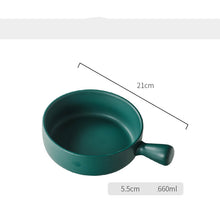 Lade das Bild in den Galerie-Viewer, Reisschüssel Nordic Style Mit Griff Backschüssel Nudelteller Einfaches Haushaltsgeschirr Suppennudelschüssel Salatschüssel