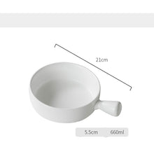 Lade das Bild in den Galerie-Viewer, Reisschüssel Nordic Style Mit Griff Backschüssel Nudelteller Einfaches Haushaltsgeschirr Suppennudelschüssel Salatschüssel