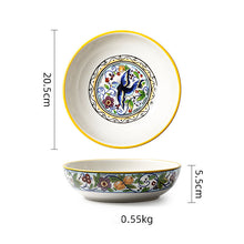 Lade das Bild in den Galerie-Viewer, Kreative Runde Hand gemalt Haushalt keramische Platte 8 Zoll