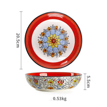 Lade das Bild in den Galerie-Viewer, Kreative Runde Hand gemalt Haushalt keramische Platte 8 Zoll