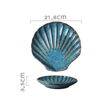 Lade das Bild in den Galerie-Viewer, Geschirr aus Keramik mit unregelmäßiger Form im maritimen Stil