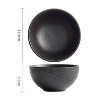 Lade das Bild in den Galerie-Viewer, Reisschüssel aus Keramik mit ausgefallener Formgebung aus Gestein