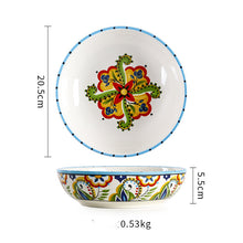 Lade das Bild in den Galerie-Viewer, Kreative Runde Hand gemalt Haushalt keramische Platte 8 Zoll