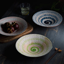 Lade das Bild in den Galerie-Viewer, Kreative japanische Ramen-Schale aus Keramik mit Gewinde, handbemalt
