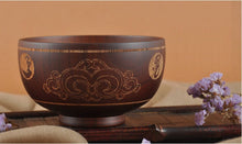 Lade das Bild in den Galerie-Viewer, Mongolischen Holzschale mit mongolischen Verzierungen
