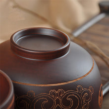 Lade das Bild in den Galerie-Viewer, Mongolischen Holzschale mit mongolischen Verzierungen
