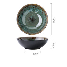 Lade das Bild in den Galerie-Viewer, Grüne Keramikschüssel im japanischem Stil für Nudeln, Suppen und Ramen
