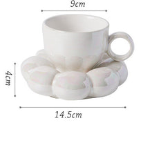 Lade das Bild in den Galerie-Viewer, Blumen Keramiktasse mit Untertasse
